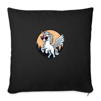 Pegasus Sonnenbrille Zeichnung - Sofakissenbezug 45 x 45 cm - Schwarz - Vorne
