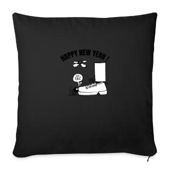 Beth the Spider - The Kiss Under the Mistletoe (+text) - Sofa pillowcase 17,3'' x 17,3'' (45 x 45 cm) - black - Front