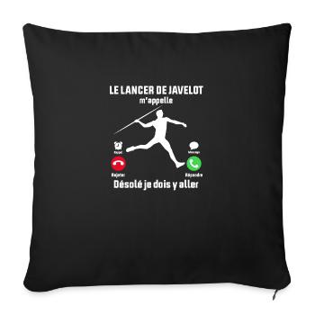 Le Lancer de Javelot M'appelle Je dois y aller - Housse de coussin décorative 45 x 45 cm - noir - Devant
