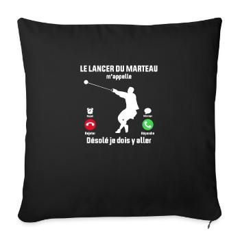 Le Lancer du Marteau M'appelle - Housse de coussin décorative 45 x 45 cm - noir - Devant