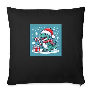 Dino Noël - Housse de coussin décorative 45 x 45 cm - noir - Devant