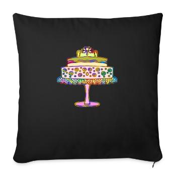 Cake - Sofa pillowcase 17,3'' x 17,3'' (45 x 45 cm) - black - Front