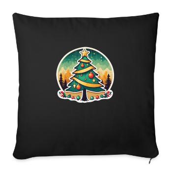 Christmas Tree Drawing Christmas - Sofa pillowcase 17,3'' x 17,3'' (45 x 45 cm) - black - Front