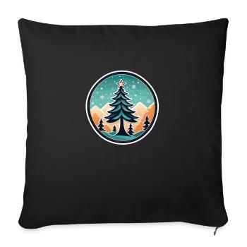 Christmas Tree Drawing Christmas - Sofa pillowcase 17,3'' x 17,3'' (45 x 45 cm) - black - Front