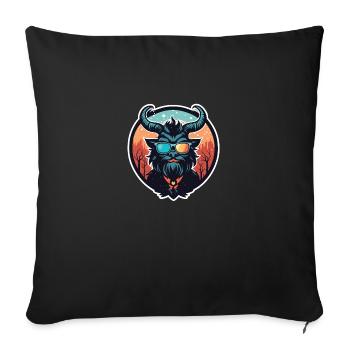 Krampus Weihnachten Zeichnung - Sofakissenbezug 45 x 45 cm - Schwarz - Vorne