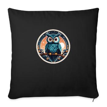 Owl Christmas Drawing - Sofa pillowcase 17,3'' x 17,3'' (45 x 45 cm) - black - Front