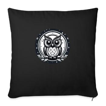 Owl Christmas Drawing - Sofa pillowcase 17,3'' x 17,3'' (45 x 45 cm) - black - Front