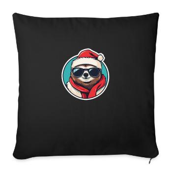 Sloth Christmas Drawing - Sofa pillowcase 17,3'' x 17,3'' (45 x 45 cm) - black - Front