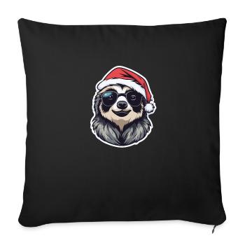 Sloth Christmas Drawing - Sofa pillowcase 17,3'' x 17,3'' (45 x 45 cm) - black - Front