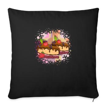 Cakes - Sofa pillowcase 17,3'' x 17,3'' (45 x 45 cm) - black - Front