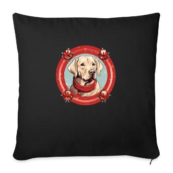 Labrador Retriever Hund Weihnachten, Liebe Hunde - Sofakissenbezug 45 x 45 cm - Schwarz - Vorne