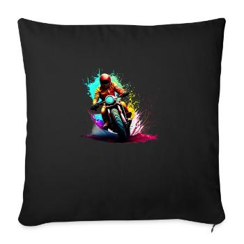 Motorcycle Motorcycle Fan Motorcyclist Motorcross - Sofa pillowcase 17,3'' x 17,3'' (45 x 45 cm) - black - Front