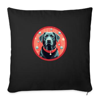 Labrador Retriever Hund Weihnachten, Liebe Hunde - Sofakissenbezug 45 x 45 cm - Schwarz - Vorne
