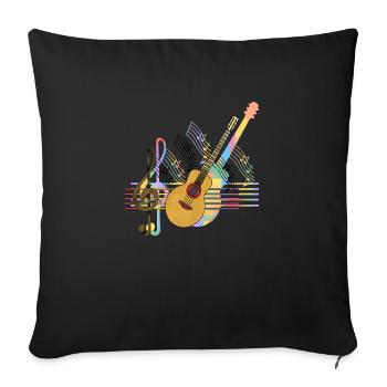 Guitar - Sofa pillowcase 17,3'' x 17,3'' (45 x 45 cm) - black - Front