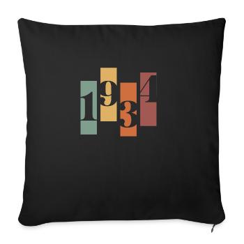 1934 vintage rétro - Housse de coussin décorative 45 x 45 cm - noir - Devant