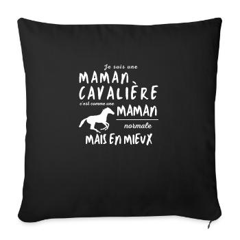 Maman cavaliere maman - Housse de coussin décorative 45 x 45 cm - noir - Devant