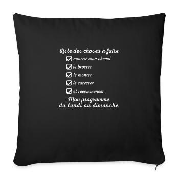 Liste des choses a faire - Housse de coussin décorative 45 x 45 cm - noir - Devant