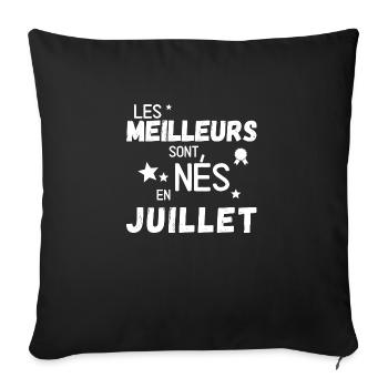 Les meillures sont nes en Juillet - Housse de coussin décorative 45 x 45 cm - noir - Devant