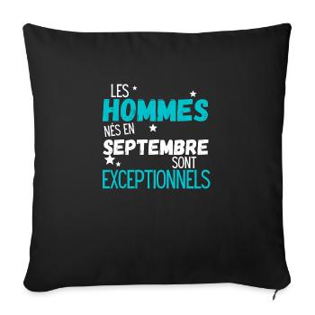 Les hommes nes en septembre exceptionnels - Housse de coussin décorative 45 x 45 cm - noir - Devant
