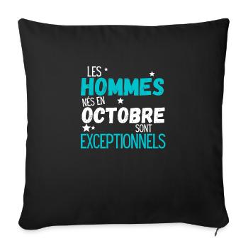 It's hommes nes en octobre sont exceptionnels - Housse de coussin décorative 45 x 45 cm - noir - Devant