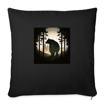 Bear in Forest, Love Bears - Sofa pillowcase 17,3'' x 17,3'' (45 x 45 cm) - black - Front