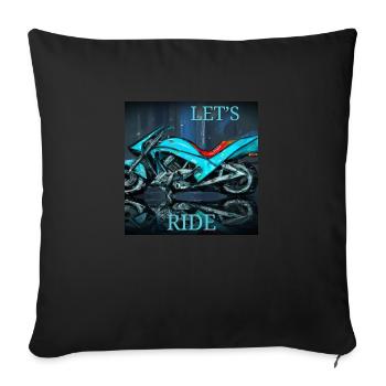 Let's Ride - Sofakissenbezug 45 x 45 cm - Schwarz - Vorne