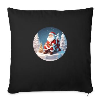 Santa Claus Low Poly Christmas - Sofa pillowcase 17,3'' x 17,3'' (45 x 45 cm) - black - Front