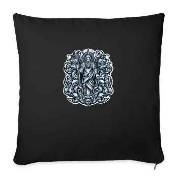 Enigmatic Wizard & Skulls Artwork - Sofa pillowcase 17,3'' x 17,3'' (45 x 45 cm) - black - Front