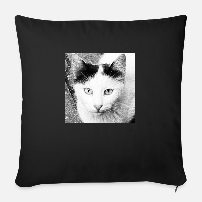 Chat mignon - Housse de coussin décorative 45 x 45 cm - noir
