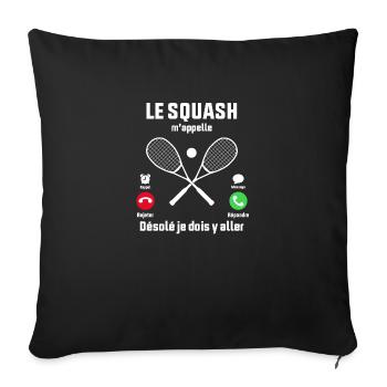Le Squash m'appelle idée cadeau Squash - Housse de coussin décorative 45 x 45 cm - noir - Devant