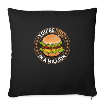 You're Bun In A Million Meat Buns Food Hamburger - Sofakissenbezug 45 x 45 cm - Schwarz - Vorne