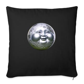 Buddha Mond - Sofakissenbezug 45 x 45 cm - Schwarz - Vorne