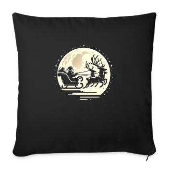 Santa Sleigh Ride in the Moonlight - Sofa pillowcase 17,3'' x 17,3'' (45 x 45 cm) - black - Front