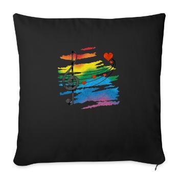 Music - Sofa pillowcase 17,3'' x 17,3'' (45 x 45 cm) - black - Front