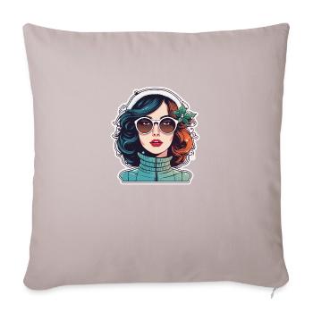 Girl Christmas Drawing - Sofa pillowcase 17,3'' x 17,3'' (45 x 45 cm) - light taupe - Front
