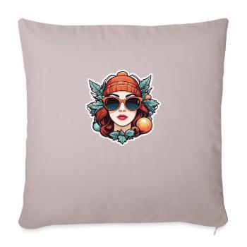 Girl Christmas Illustration - Sofa pillowcase 17,3'' x 17,3'' (45 x 45 cm) - light taupe - Front