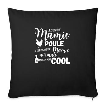 Mamie poule - Housse de coussin décorative 45 x 45 cm - noir - Devant