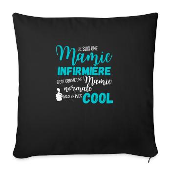 Mamie infirmiere - Housse de coussin décorative 45 x 45 cm - noir - Devant