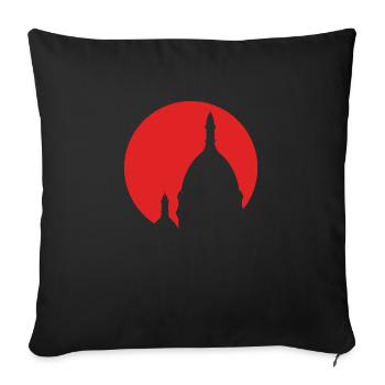 Sacré-Cœur Montmartre Paris silhouette rouge - Housse de coussin décorative 45 x 45 cm - noir - Devant