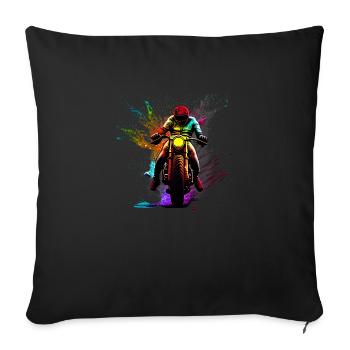Motorcycle Motorcyclist Motorbike Fan Motorcross - Sofa pillowcase 17,3'' x 17,3'' (45 x 45 cm) - black - Front