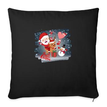 merry Christmas - Sofa pillowcase 17,3'' x 17,3'' (45 x 45 cm) - black - Front