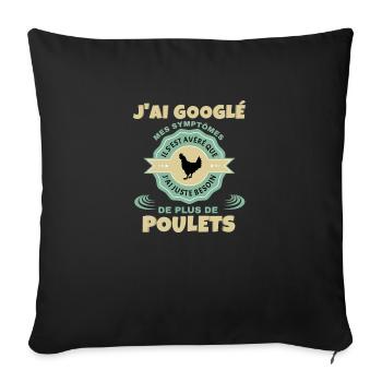 Poulet - Housse de coussin décorative 45 x 45 cm - noir - Devant