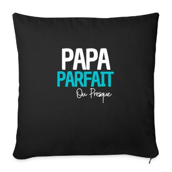 Papa parfait - Housse de coussin décorative 45 x 45 cm - noir - Devant