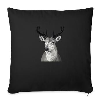 Modernes Reh - Sofakissenbezug 45 x 45 cm - Schwarz - Vorne