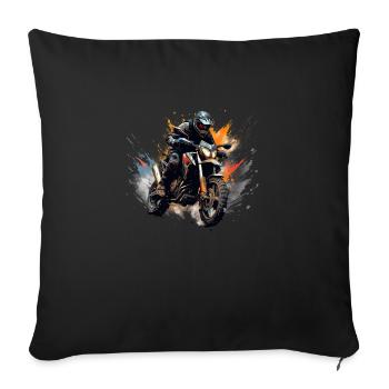 Des balades révolutionnaires : le design ultime de la moto - Housse de coussin décorative 45 x 45 cm - noir - Devant