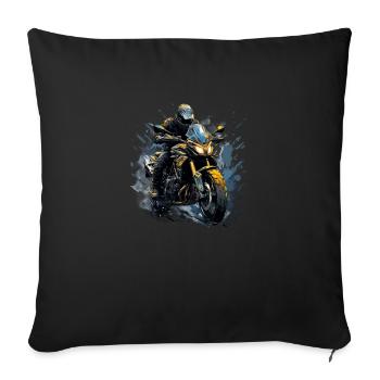 Stylisches Motorrad-Shirt für den perfekten Ride - Sofakissenbezug 45 x 45 cm - Schwarz - Vorne