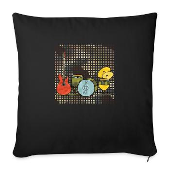 Instruments de musique - Housse de coussin décorative 45 x 45 cm - noir - Devant