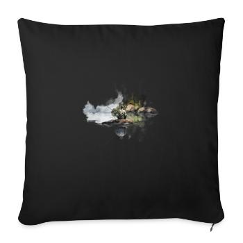 Chemise de pêche pour votre aventure sur le lac - Housse de coussin décorative 45 x 45 cm - noir - Devant