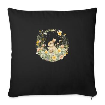 Rabbit - Sofa pillowcase 17,3'' x 17,3'' (45 x 45 cm) - black - Front