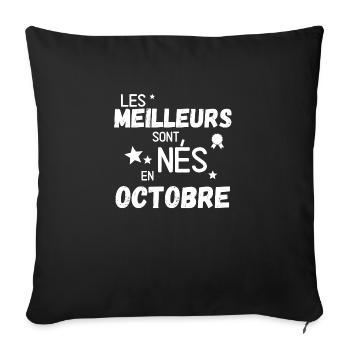 Les meillures sont nes en octobre - Housse de coussin décorative 45 x 45 cm - noir - Devant